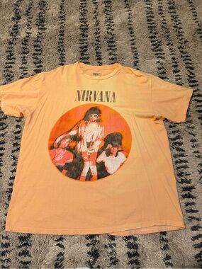 NIRVANA Peach Orange Band Graphic Tee